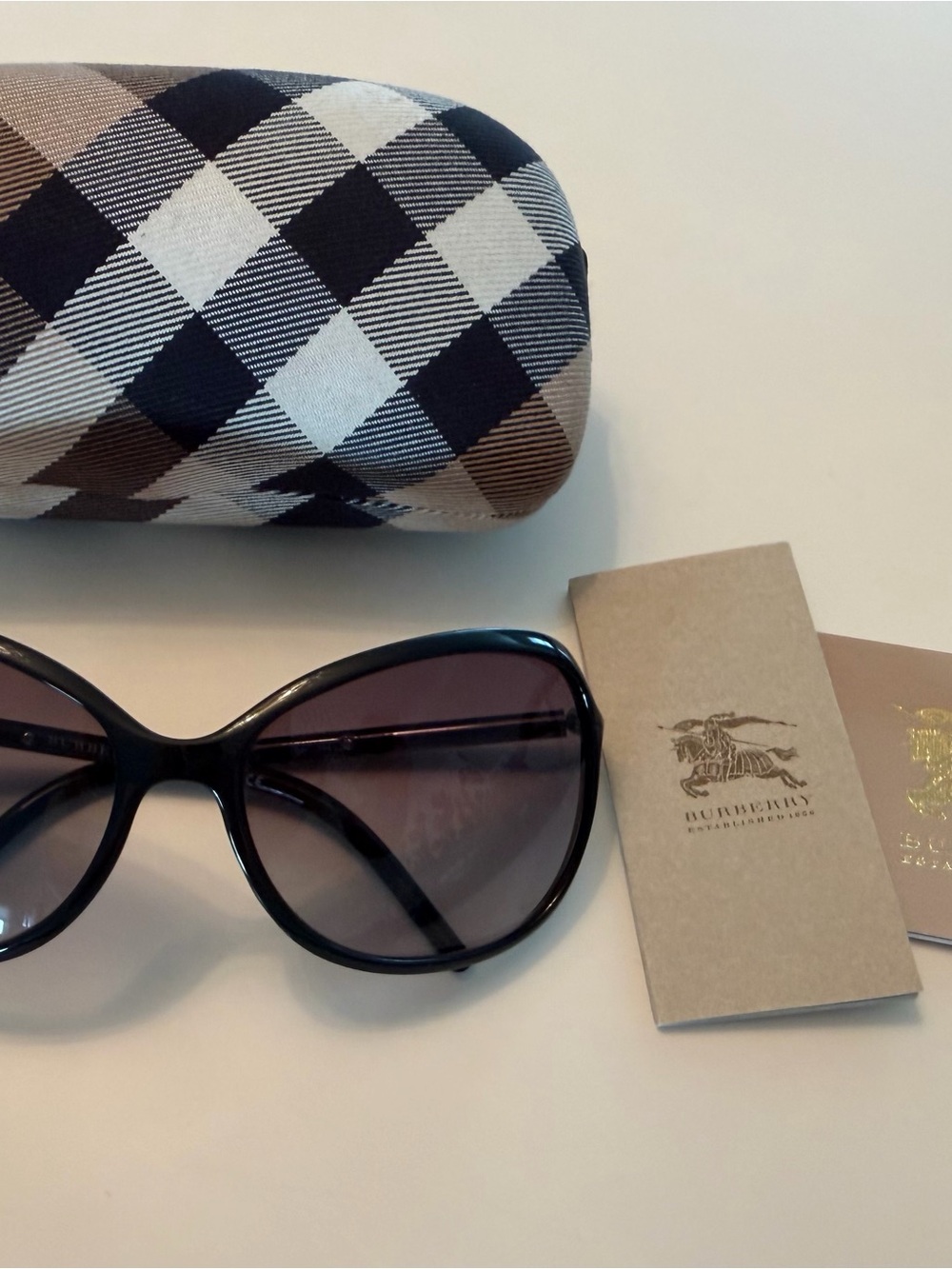 Burberry Black Frame Sunglasses with Brown Gradient Lenses